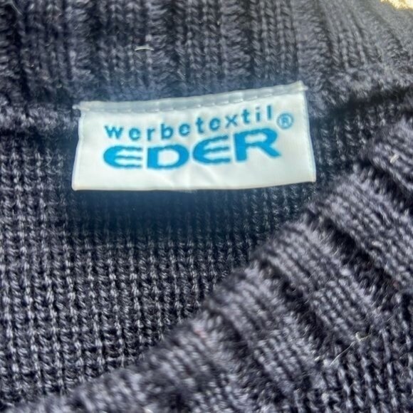 TIROL Sweater Mens L Navy White Wool Blend Nordic Snowflake Pullover Vintage - Picture 6 of 11